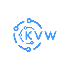 KVW technology letter logo design on white  background. KVW creative initials technology letter logo concept. KVW technology letter design.