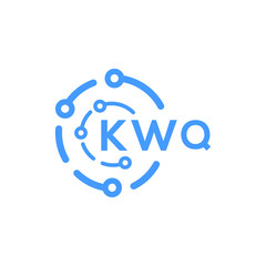 KWQ technology letter logo design on white  background. KWQ creative initials technology letter logo concept. KWQ technology letter design.
