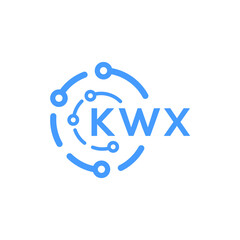 KWX technology letter logo design on white  background. KWX creative initials technology letter logo concept. KWX technology letter design.