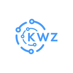 KWZ technology letter logo design on white  background. KWZ creative initials technology letter logo concept. KWZ technology letter design.