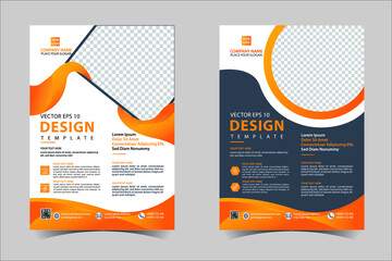 Orange and Black corporate business annual report brochure flyer design template vector, Leaflet cover presentation abstract geometric background, modern publication poster magazine, layout in A4 size