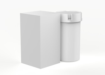 Packaging of tablets and pills isolated on white background. 3d illustration