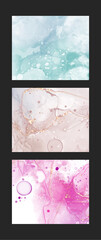 Modern colorful flow backgrounds set. Abstract color banners collection.