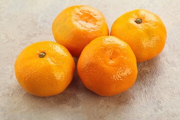 Fresh ripe juicy yellow mandarin