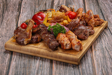 Shashlik mix plate with beef, lamb, chicken