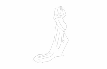 maternity silhouette minimalist vector illustration