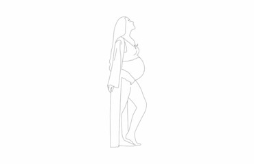 maternity silhouette minimalist vector illustration
