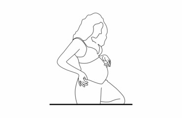 Fototapeta na wymiar maternity silhouette minimalist vector illustration