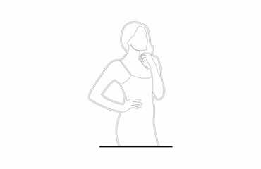 fashionable woman silhouette minimalist vector illustration