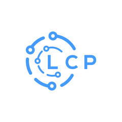 LCP technology letter logo design on white  background. LCP creative initials technology letter logo concept. LCP technology letter design.
