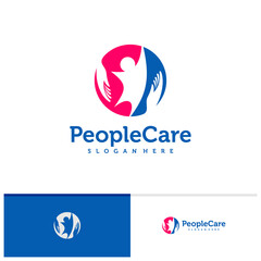 People care logo vector template, Creative People care logo design concepts