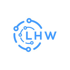 LHW technology letter logo design on white  background. LHW creative initials technology letter logo concept. LHW technology letter design.