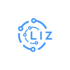 Fototapeta premium LIZ technology letter logo design on white background. LIZ creative initials technology letter logo concept. LIZ technology letter design.
