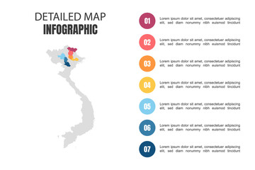 Modern Detailed Map Infographic of Vietnam