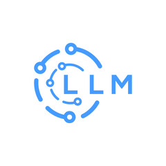 LLM technology letter logo design on white   background. LLM creative initials technology letter logo concept. LLM technology letter design.