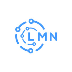 LMN technology letter logo design on white  background. LMN creative initials technology letter logo concept. LMN technology letter design.