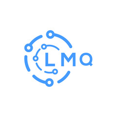 LMQ technology letter logo design on white  background. LMQ creative initials technology letter logo concept. LMQ technology letter design.