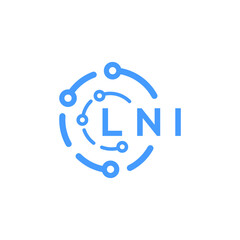LNI technology letter logo design on white  background. LNI creative initials technology letter logo concept. LNI technology letter design.
