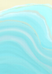 砂浜の波打ち際・水彩と砂テクスチャの和モダン抽象背景イラスト水色