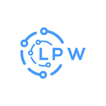 LPW technology letter logo design on white  background. LPW creative initials technology letter logo concept. LPW technology letter design.
