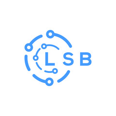 LSB technology letter logo design on white  background. LSB creative initials technology letter logo concept. LSB technology letter design.