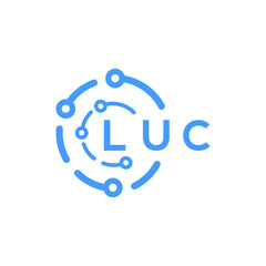 LUC technology letter logo design on white  background. LUC creative initials technology letter logo concept. LUC technology letter design.
