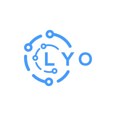 LYO technology letter logo design on white  background. LYO creative initials technology letter logo concept. LYO technology letter design.
