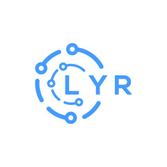 LYR technology letter logo design on white  background. LYR creative initials technology letter logo concept. LYR technology letter design.
