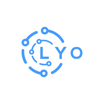 LYO technology letter logo design on white  background. LYO creative initials technology letter logo concept. LYO technology letter design.
