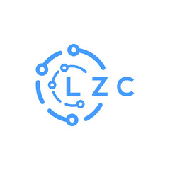LZC technology letter logo design on white  background. LZC creative initials technology letter logo concept. LZC technology letter design.
