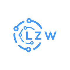 LZW technology letter logo design on white  background. LZW creative initials technology letter logo concept. LZW technology letter design.
