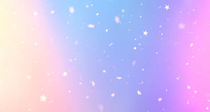 Banner Rainbow Unicorn Style Bright Abstract Background With Stars