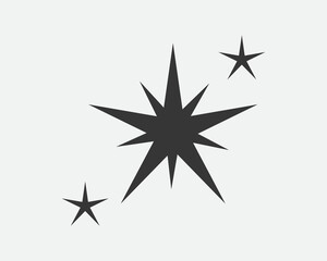 Stars vector icon. Abstract star symbol black and white. Galaxy collection sign.