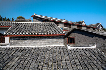 Naklejka premium Roofs Ancient Town Guiyang Guizhou China