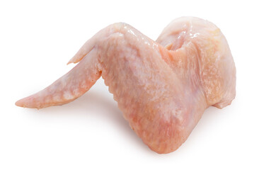Fresh raw chicken wings isolated on white background, raw chicken wings on white background With...