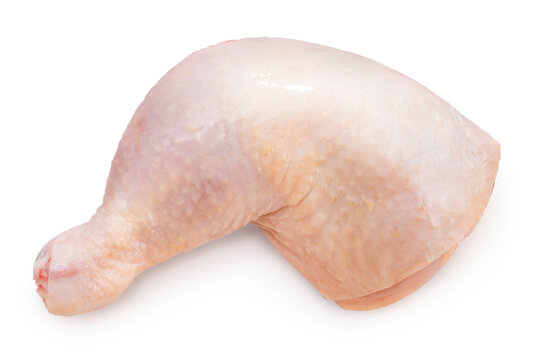 Fresh Chicken legs isolated on white background, Raw chicken drumsticks  legs on white background With clipping path.