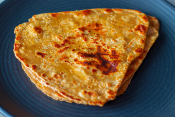 selective focus of popular Indian bread 