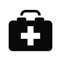 First aid medical kit icon vector graphic illustration