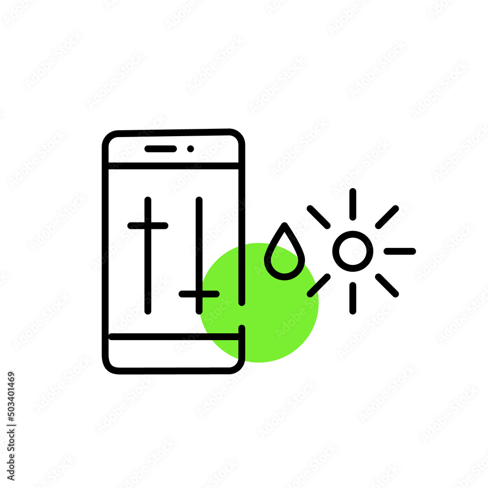 Poster temperature and humidity remote control smart farming technologies. pixel perfect, editable stroke i