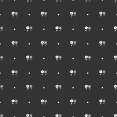 BLACK AND WHITE FLOWERS FLAT MINIMALIST SEAMLESS PATTERN