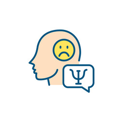 Psychotherapy for depression. Pixel perfect, editable stroke color line icon