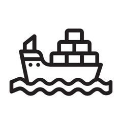 Cargo Ship , Delivery service outline icon.