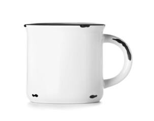 Stylish mug isolated on white background