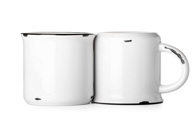 Two cups isolated on white background