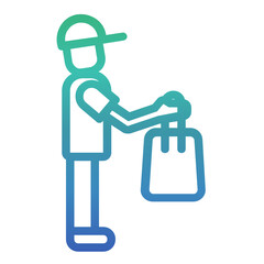 Delivery Man , Delivery service gradient icon.