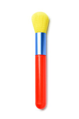 Colorful makeup brush on white background