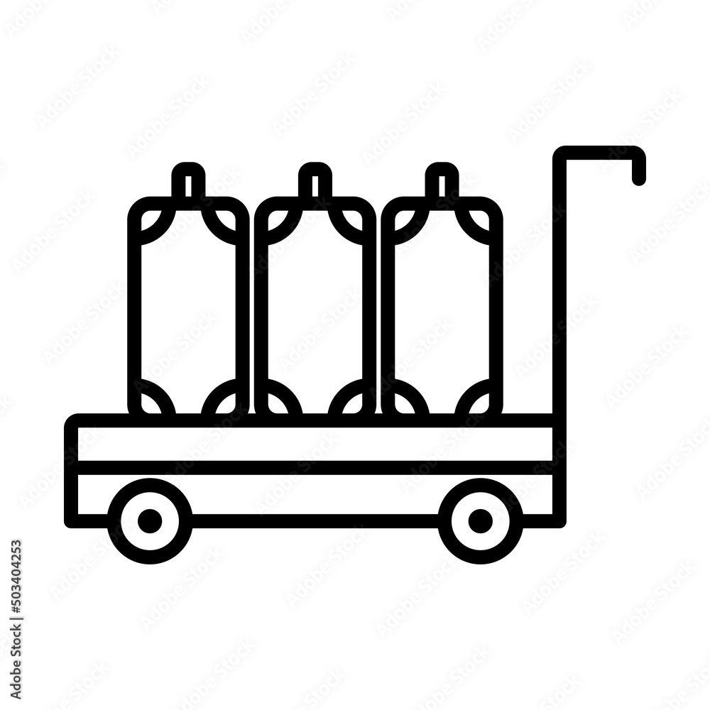 Sticker icon of luggage cart