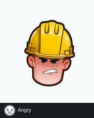 Construction Worker - Expressions - Negative - Angy