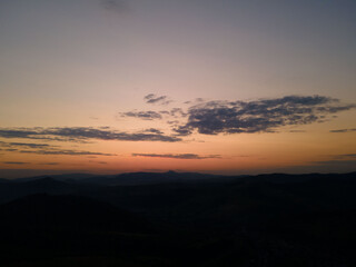 view of sunset in the mountains