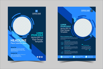 Black and Blue corporate business annual report brochure flyer design template vector, Leaflet cover presentation abstract geometric background, modern publication poster magazine, layout in A4 size